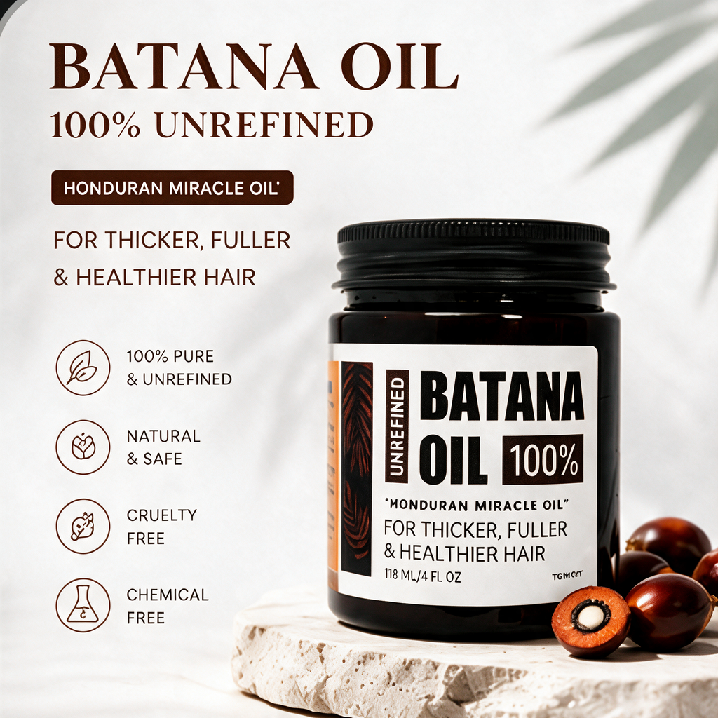 100% unrefined batana oil premium natural hair growth treatment banner