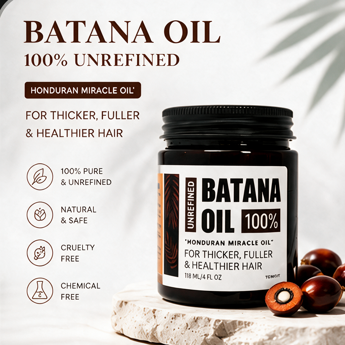 100% unrefined batana oil premium natural hair growth treatment banner