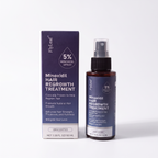 FlyLeaf 5% Minoxidil unscented hair regrowth spray bottle and product box on white background